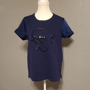 Bench Navy Blue Womens Shirt with Sequin Design NWT Small